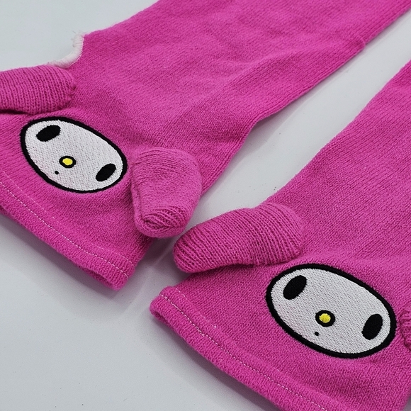 Sanrio My Melody Pink 3D Fingerless Arm Warmer Mittens Gloves - Picture 4 of 8